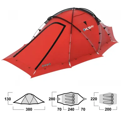 3-х местная палатка Husky Fighter 3+1 с юбкой
