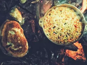 Плов/Паста с песто/Пюре с дорадо на углях